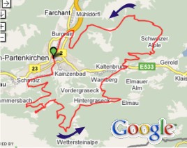 Karte GAP MTB-Rennen
