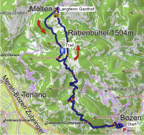 Karte Bozen-Langfennwiesen Karte Bozen-Langfennwiesen