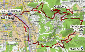 Karte Gaisberg Runde Karte Gaisberg Runde