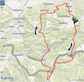 Karte Ruhpolding Steinplatte Hochfelln