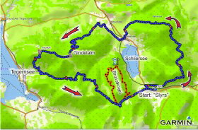 Karte Schliersee-Tegernsee Karte Schliersee-Tegernsee