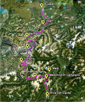 Karte Transalp2010 FüssenRiva Karte Transalp2010 FüssenRiva