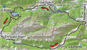 Karte Wetterstein Runde_Ehrwald Karte Wetterstein Runde_Ehrwald